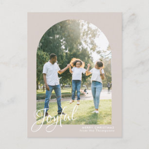 Modern Blush Arch Joyful Merry Kerstmis Feestdagenkaart