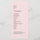 Modern Blush Bloemen Trouwprogramma Programma (Achterkant)