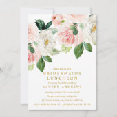 Modern Blush Bouquet Bridesmaids Luncheon Wedding Kaart (Voorkant)