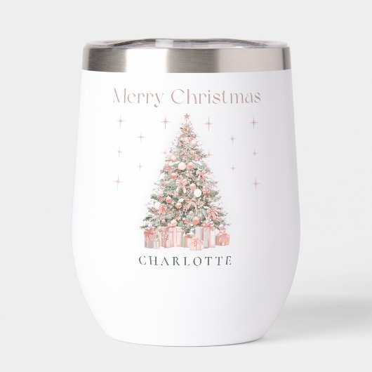 Modern Blush Christmas Tree – Personalized Holiday (Arrière)