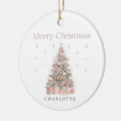 Modern Blush Christmas Tree – Personalized Holiday Keramisch Ornament (Links)