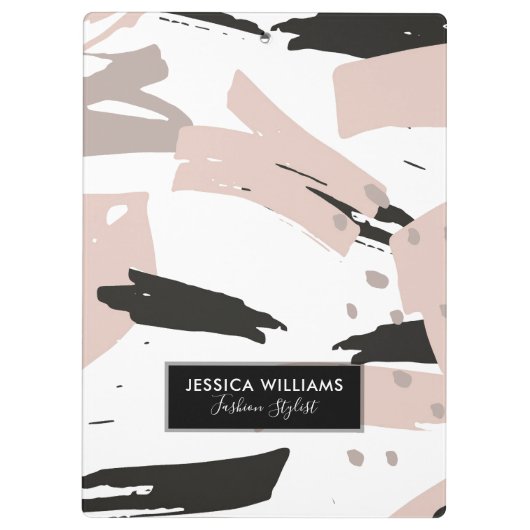 Modern Blush Crash Brush Strokess Klembord (Achterkant)