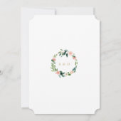 Modern Blush Cream Floral Gold Lijst Wedding Kaart (Achterkant)