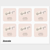 Modern Blush Dank u Verpakking Verzending Vierkante Sticker (Vel)
