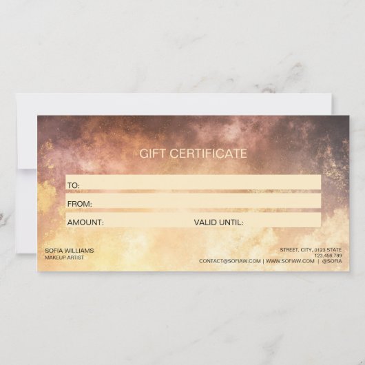 Modern Blush Dusty Certificate Gift Kaart (Achterkant)