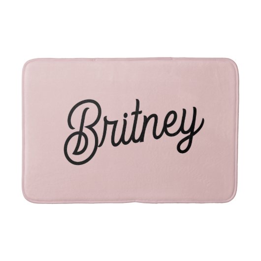 Modern Blush Dusty Roze Monogram en Naam Badmat (Voorkant)