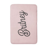 Modern Blush Dusty Roze Monogram en Naam Badmat (Voorkant Verticaal)