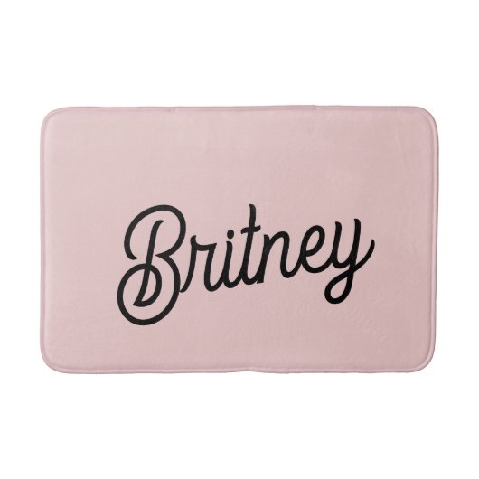 Modern Blush Dusty Roze Monogram en Naam Badmat (Voorkant)