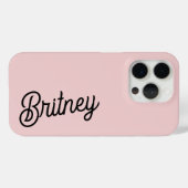 Modern Blush Dusty Roze Monogram en Naam Case-Mate iPhone Case (Achterkant (horizontaal))