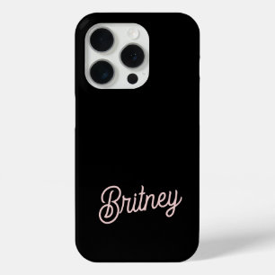 Modern Blush Dusty Roze Monogram en Naam iPhone 15 Pro Case
