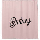 Modern Blush Dusty Roze Monogram en Naam Douchegordijn (Voorkant)