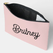 Modern Blush Dusty Roze Monogram en Naam Etui (Open)