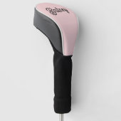 Modern Blush Dusty Roze Monogram en Naam Golfheadcover (Schuin)