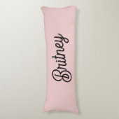 Modern Blush Dusty Roze Monogram en Naam Lichaamskussen (Voorkant Verticaal)