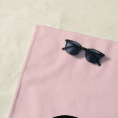 Modern Blush Dusty Roze Monogram en Naam Strandlaken (In situ)