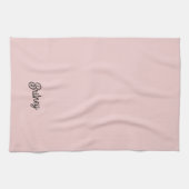 Modern Blush Dusty Roze Monogram en Naam Theedoek (Horizontaal)
