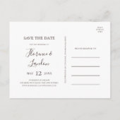 Modern Blush Floral | Briefkaart Datum opslaan (Achterkant)