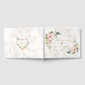 Modern Blush Floral Gold Glitter Marble Wedding Gastenboek (Volledig)
