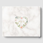 Modern Blush Floral Gold Glitter Marble Wedding Gastenboek (Achterkant)