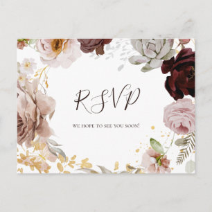 Modern Blush Floral   Menu Choice RSVP-Briefkaart