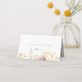 Modern Blush Floral | Navy Folded Place Card (Voorkant)