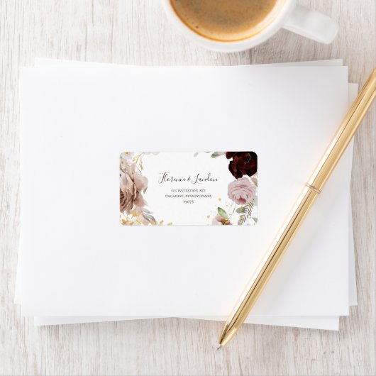 Modern Blush Floral | RSVP-Adresetiketten voor bru Etiket (Insitu)