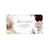 Modern Blush Floral | RSVP-Adresetiketten voor bru Etiket (Voorkant)