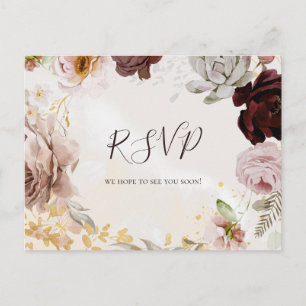 Modern Blush Floral   RSVP Waterverf bruiloft Briefkaart