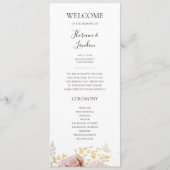 Modern Blush Floral | Weddenschap-programma Programma (Voorkant)