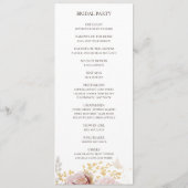 Modern Blush Floral | Weddenschap-programma Programma (Achterkant)
