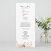 Modern Blush Floral | Weddenschap-programma Programma (Staand voorkant)