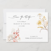 Modern Blush Floral Wildflower Spring Wedding Save The Date (Voorkant)