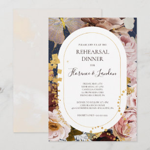 Modern Blush Floral   Zeevarendrierepetitie Kaart