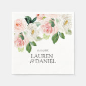 Modern Blush | Gepersonaliseerd roze bruiloft mono Servet (Voorkant)