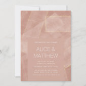 Modern Blush Gold Abstracte bruiloft uitnodiging (Voorkant)