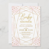 Modern Blush Gold geometrisch Confetti Baby shower Kaart (Voorkant)