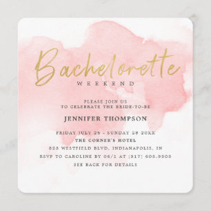 Modern Blush Gold vrijgezellenweekend Kaart