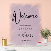 Modern blush lila geschilderd bruiloft welkom acryl bord (Huwelijk)