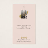 Modern Blush Logo Kleding Prijs label w / Maat Gra Visitekaartje (Voorkant)