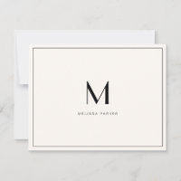 Modern Blush Minimalistisch monogram plat