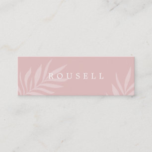 Modern blush natuurlijke gebladerte minimaal mini visitekaartje