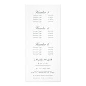 Modern Blush Peach Floral Service Menu Price List (Achterkant)