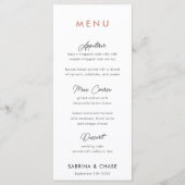 Modern Blush Personalized Weddenmenu Menu (Voorkant)