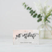 Modern Blush Pink and Grey Marble Gift Certificate Kortingskaartje (Staand voorkant)