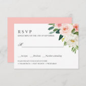 Modern Blush | PInk BRUILOFT RSVP MAALTIJD KEUZE (Voorkant / Achterkant)