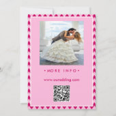 Modern Blush Pink Chevron QR Code Photo Wedding Kaart (Achterkant)