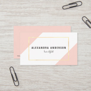 Modern Blush Pink Color Blocks Visitekaartje