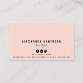 Modern Blush Pink Color Blocks Visitekaartje (Achterkant)