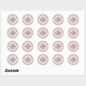 Modern Blush Pink Custom Business Logo Promotionee Ronde Sticker (Vel)