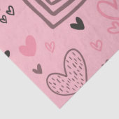 Modern Blush Pink Doodle Hearts Valentijnsdag Tissuepapier (Detail)